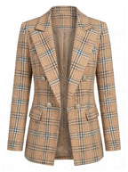 Women’s Plaid Blazer – Tailored Silhouette & Timeless Sophistication