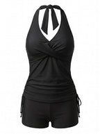 Women’s Halter Wrap Boyshort Bikini Set