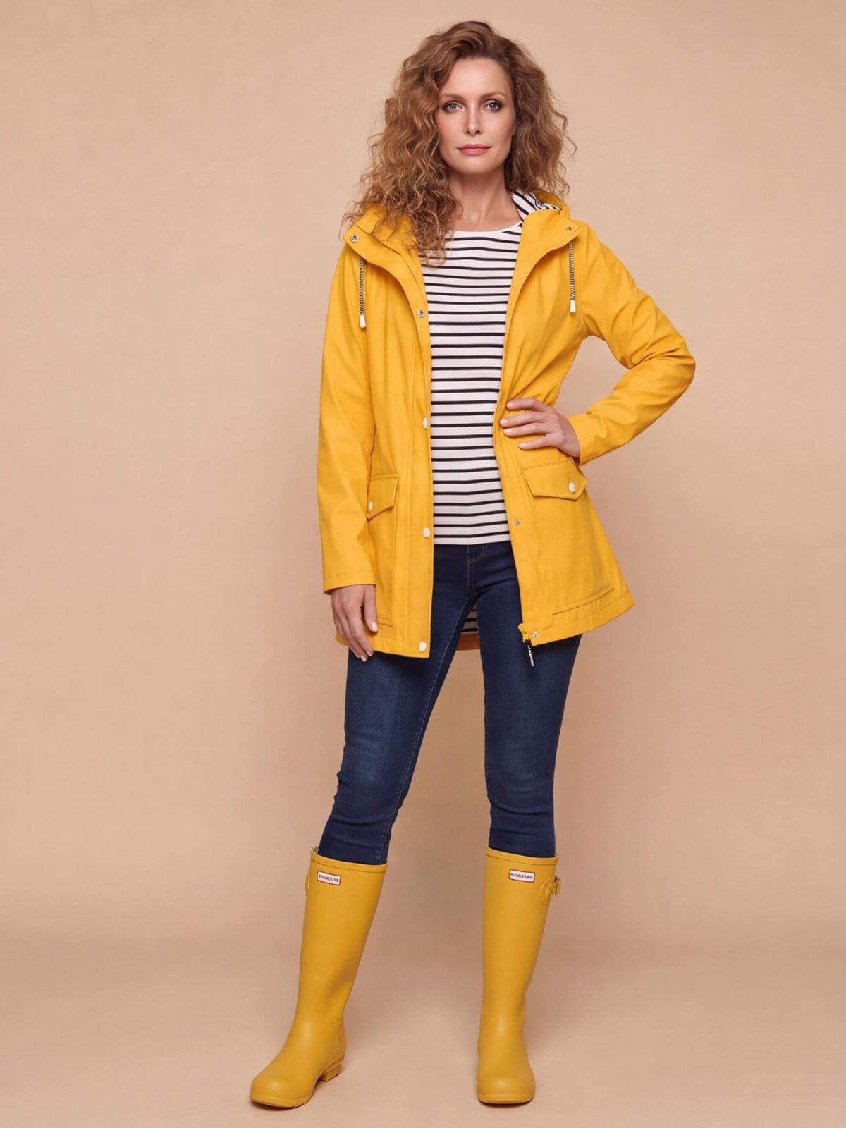 Women’s Hooded Rain Jacket with Utility Pockets