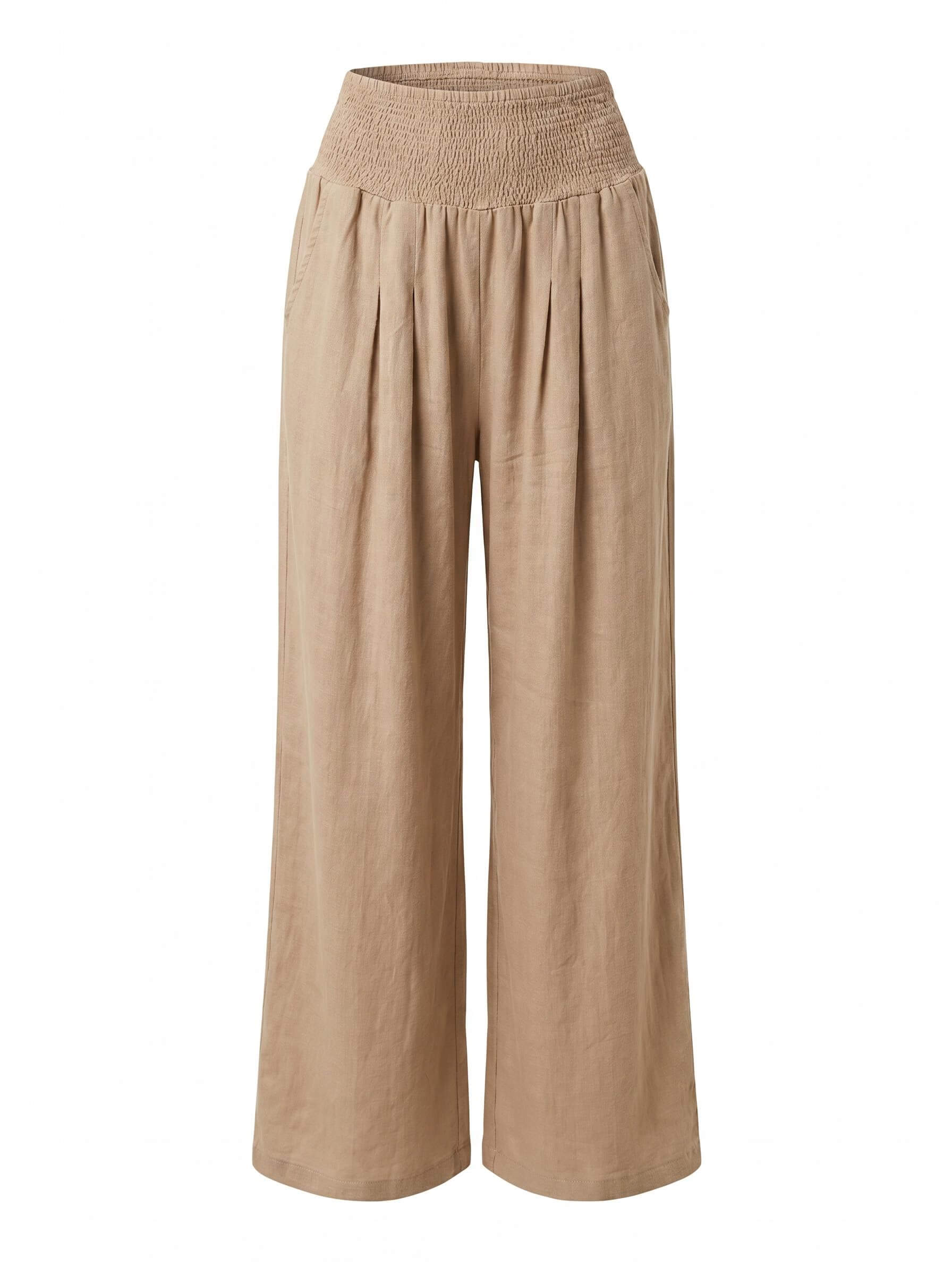 Women’s Smocked Waist Wide-Leg Trousers