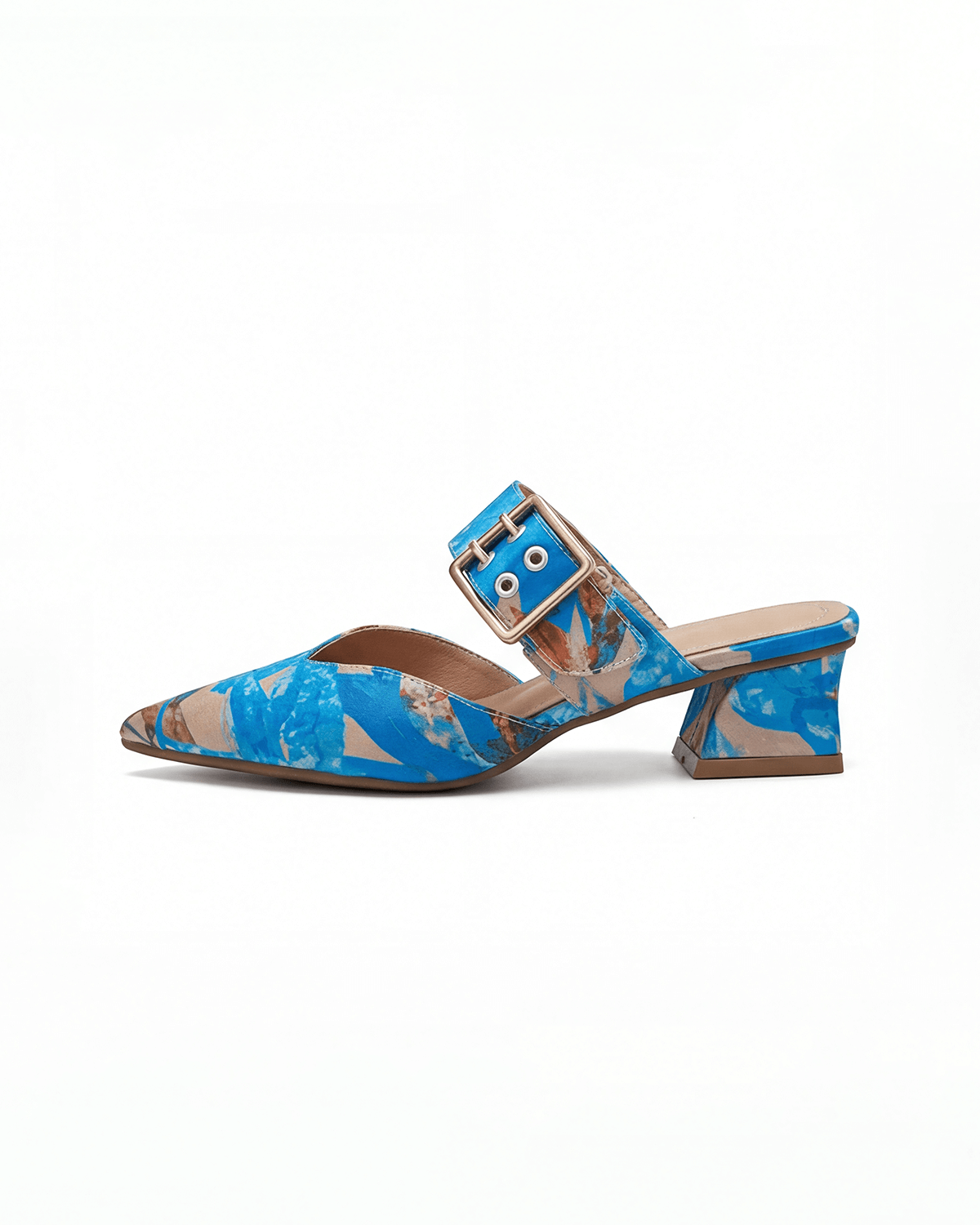 Women’s Slingback Block Heels- Buckle Strap