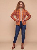 Women’s Checked Button-Up Knit Cardigan