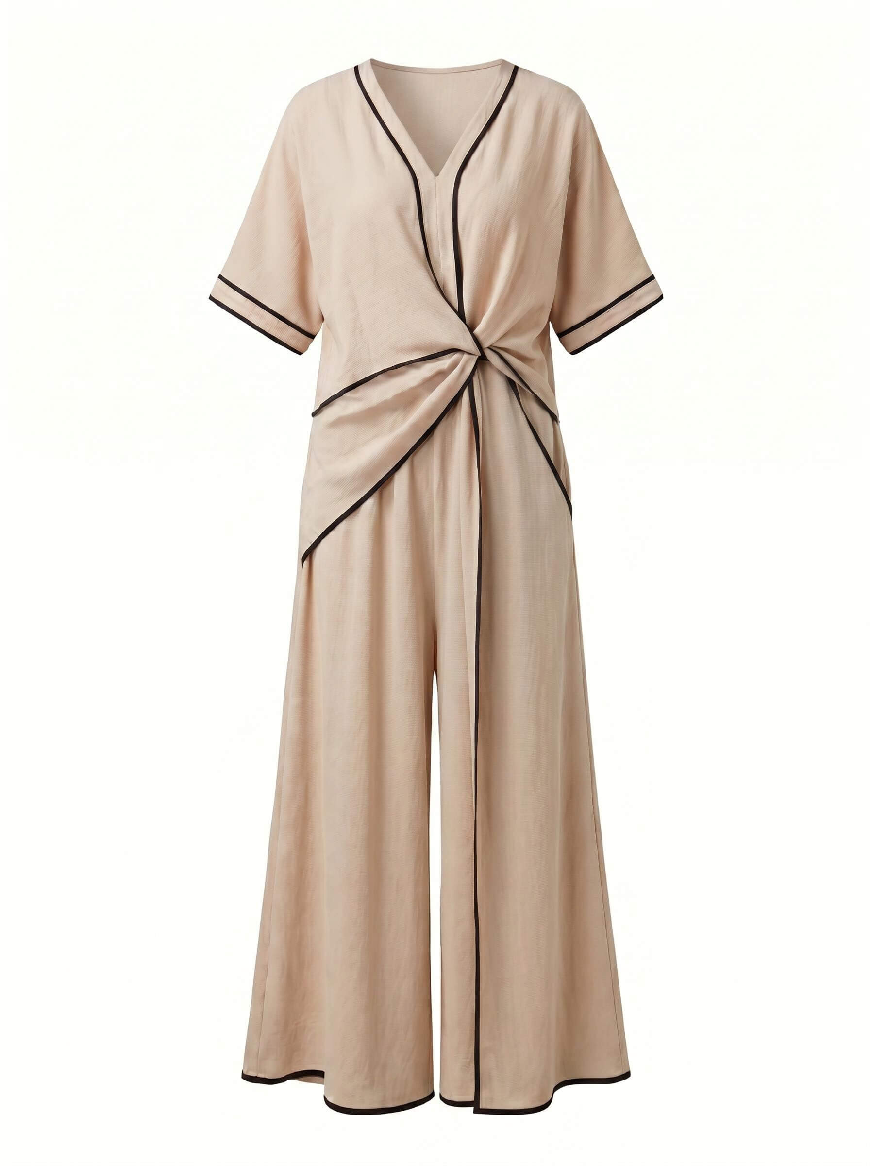 Women’s Wrap Front Wide-Leg Jumpsuit