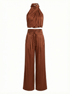 Women’s Set – One-Shoulder Top & Wide-Leg Pants