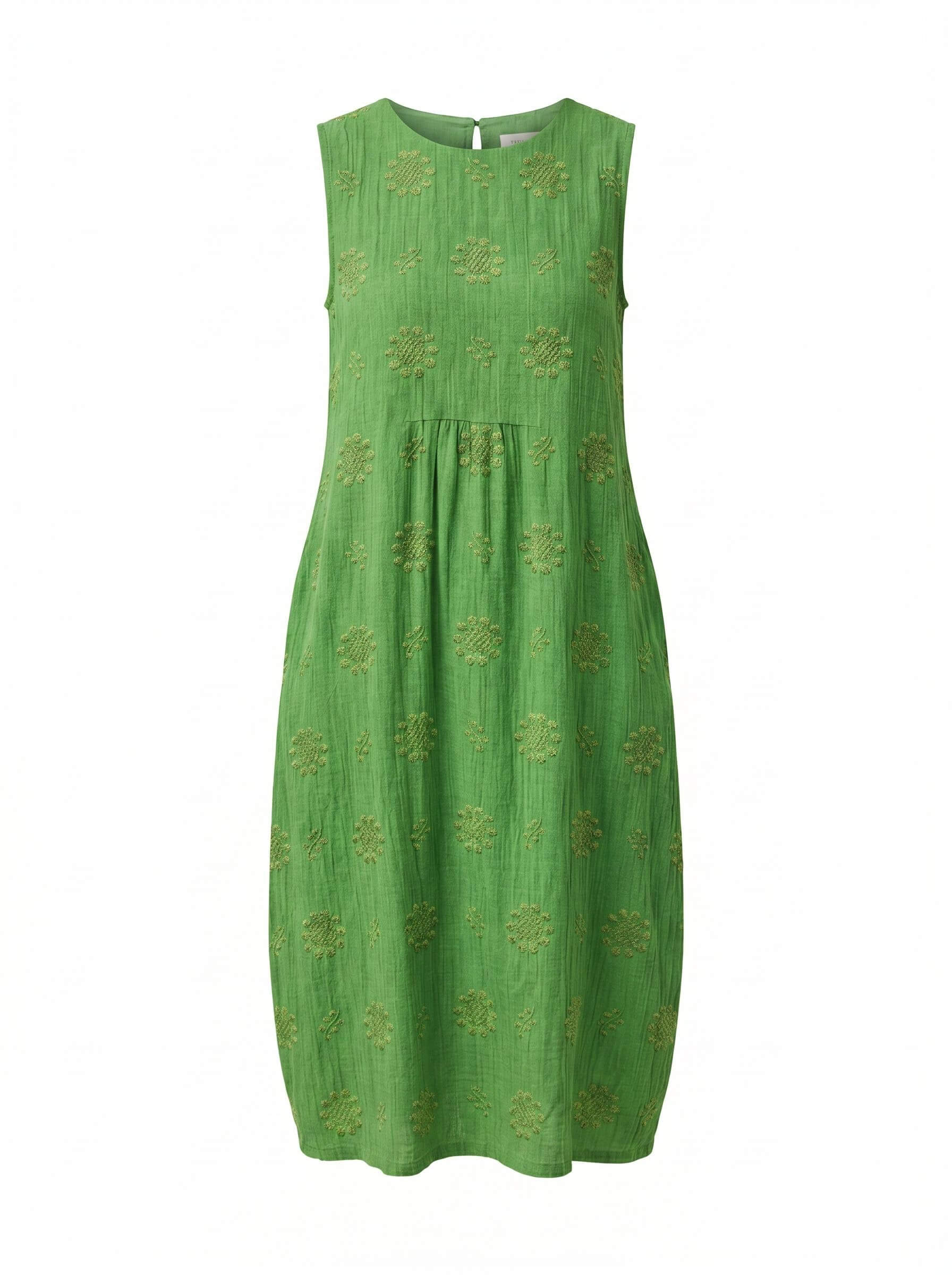Women’s Dress – Embroidered Sleeveless Midi Dress
