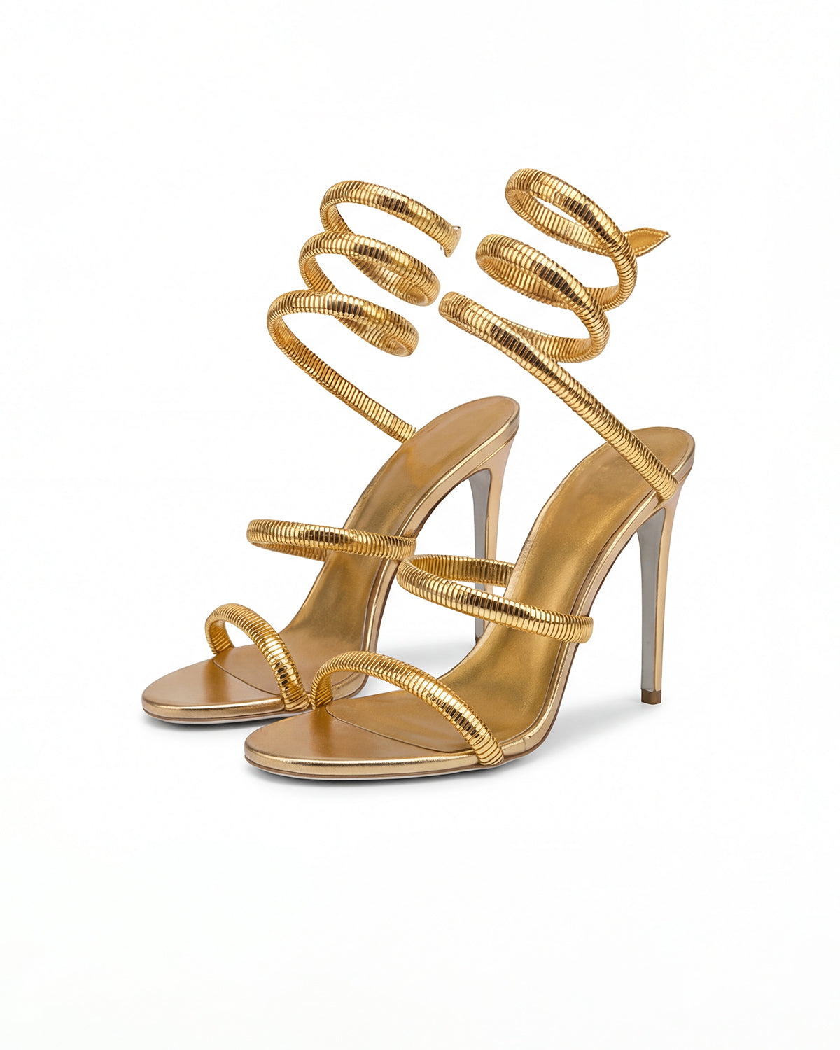 Women’s Stiletto Heeled Sandals – Spiral Ankle Wrap