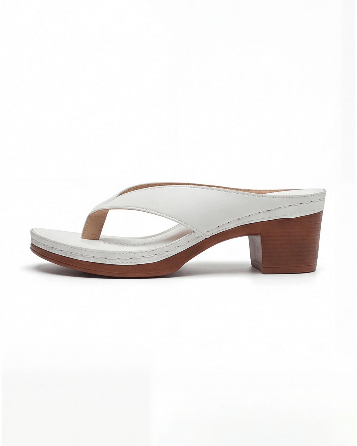Women’s Block Heel Sandals- Toe-Post
