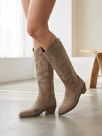 Ryder Embroidered Knee-High Boots