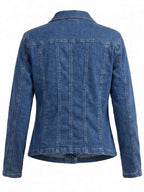 Women’s Slim-Fit Denim Jacket – Metal Buttons, Dual Pockets & Classic Street Style