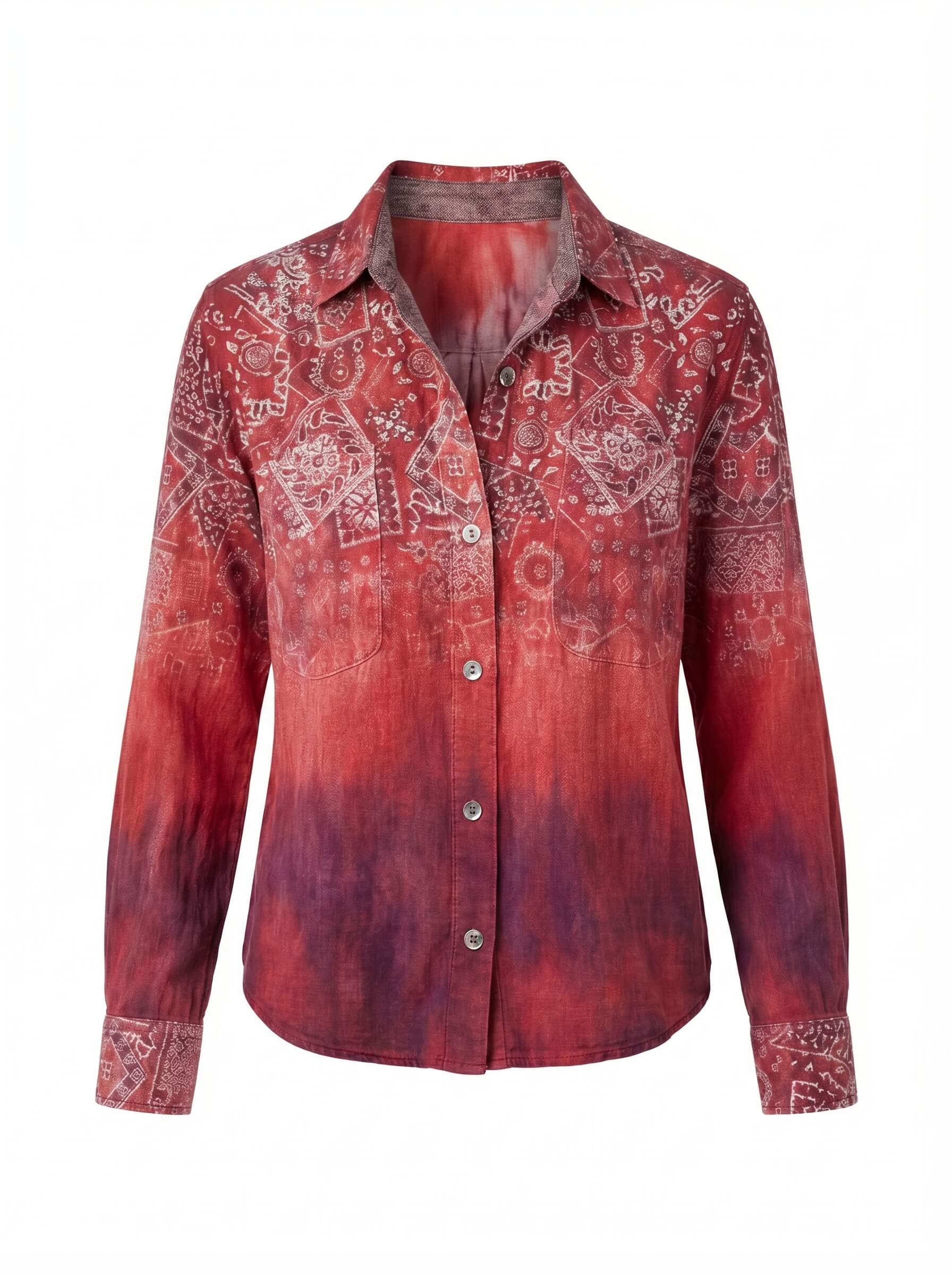 Women’s Top – Vintage Floral Printed Blouse