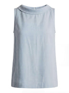 Women’s Elegant Sleeveless Top with Roll Collar