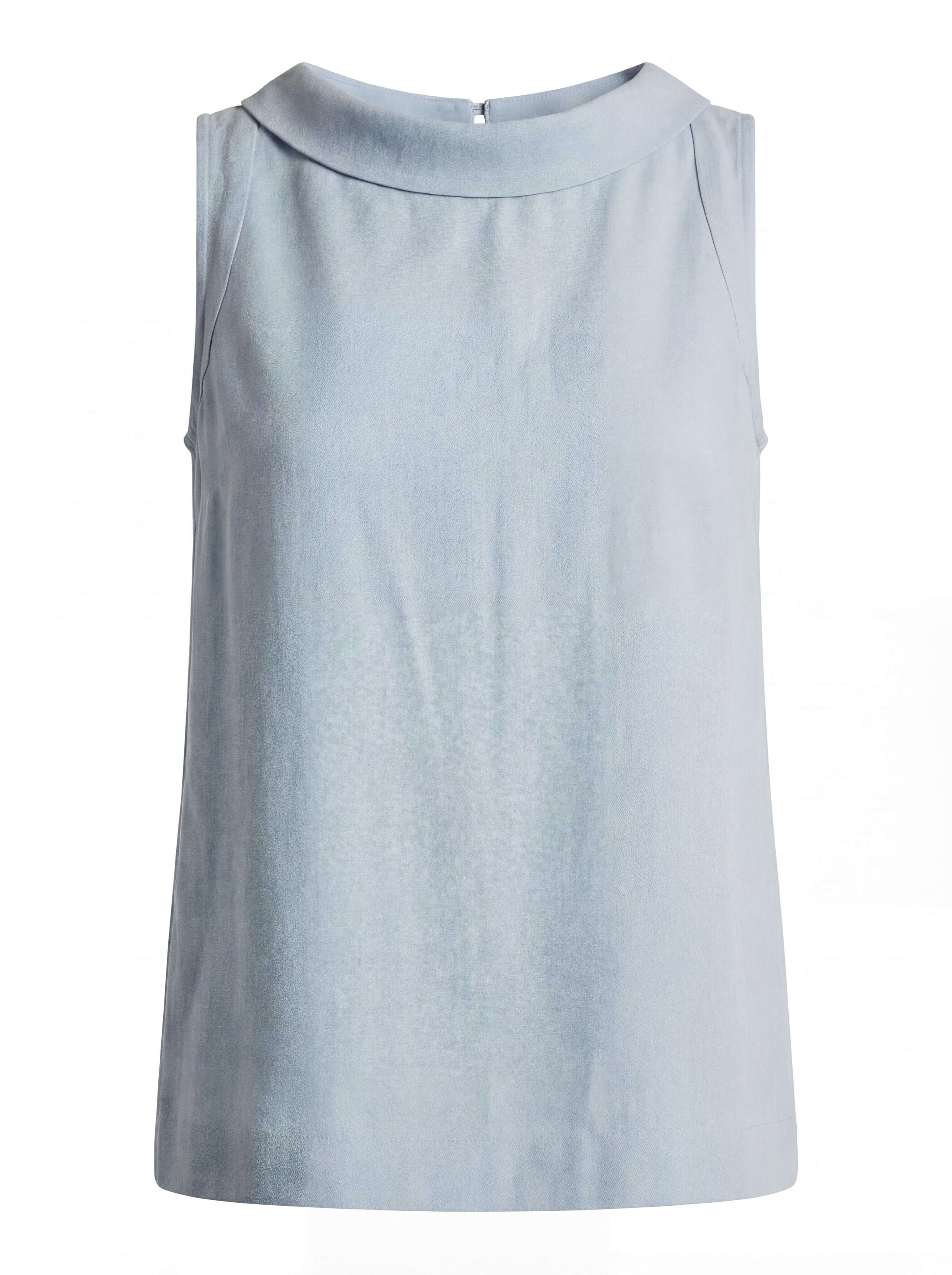 Women’s Elegant Sleeveless Top with Roll Collar