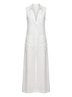Women’s Sleeveless Collared Wide-Leg Jumpsuit