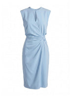Women’s Sleeveless Keyhole Ruched Midi Dress