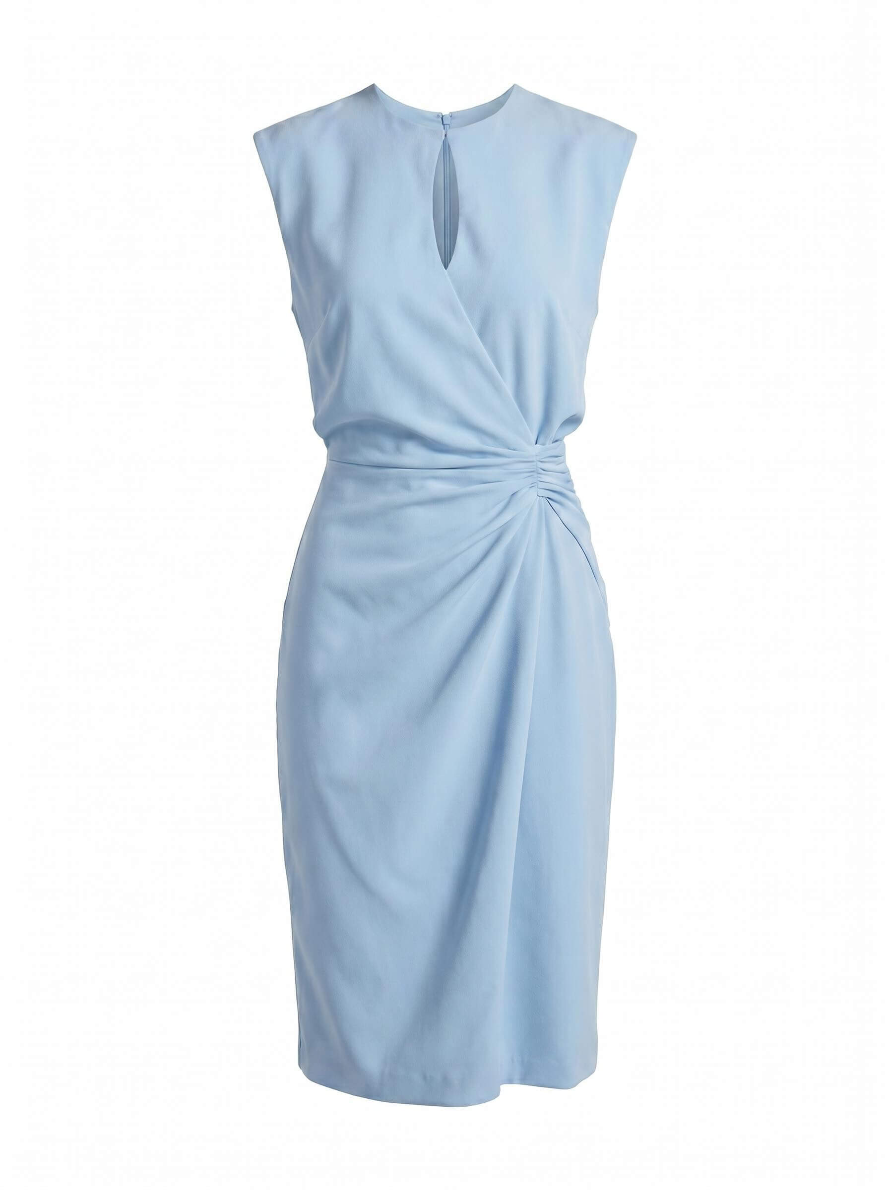 Women’s Sleeveless Keyhole Ruched Midi Dress