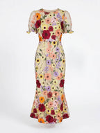 Maribel 3D Floral Midi Dress