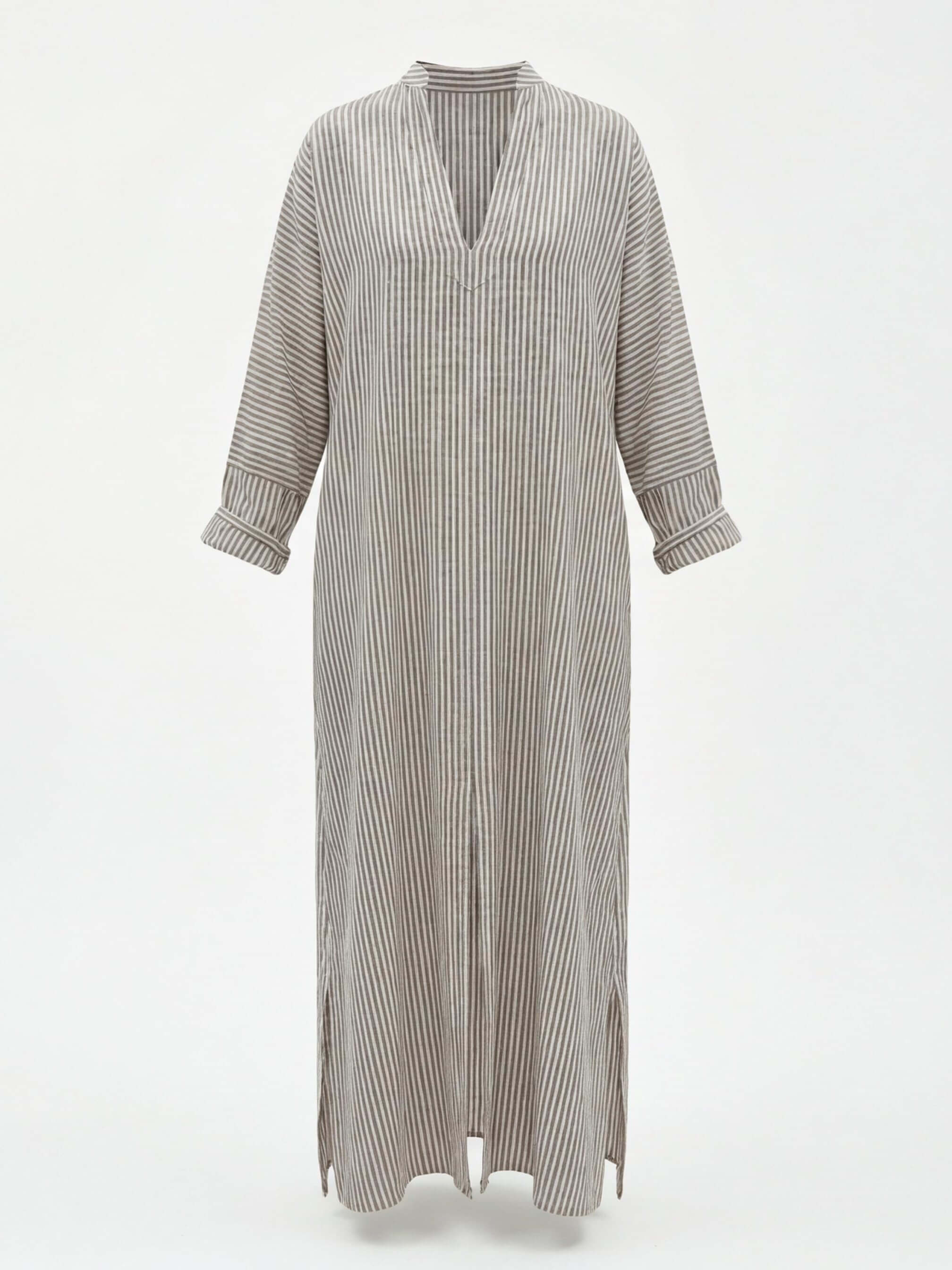 Women’s Dress – Striped Maxi Kaftan Dress