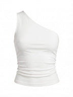 Women’s Asymmetric One-Shoulder Tank Top – Minimalist Stretch Design
