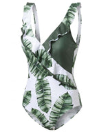 Women’s Ruffle V-Neck One-Piece Swimsuit