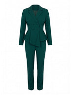 Claudia Peplum Suit – Green