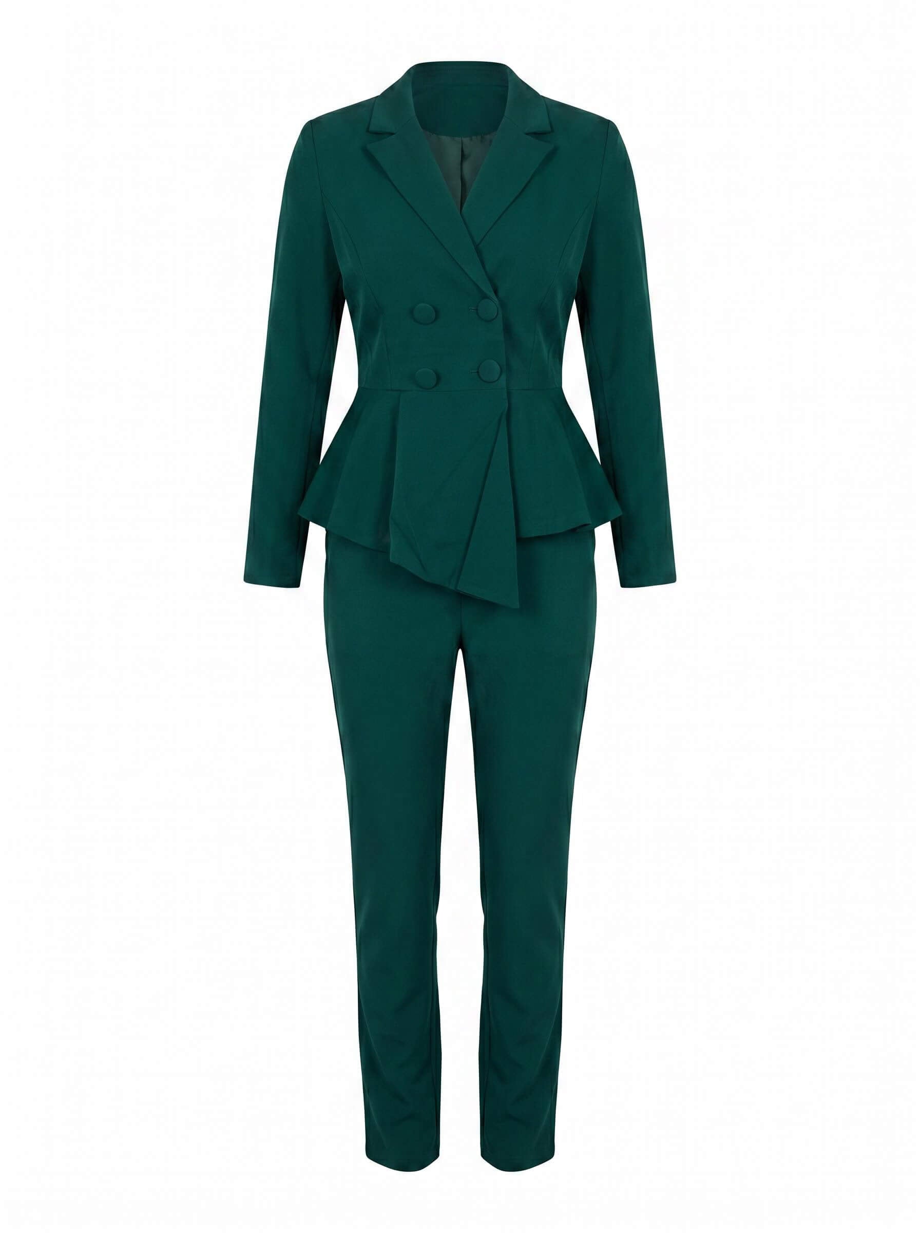 Claudia Peplum Suit – Green