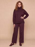 Women’s Relaxed Knit Top and Wide-Leg Trouser Set