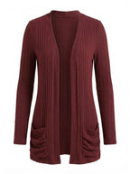 Women’s Ribbed V-Neck Cardigan – Casual Fit & Everyday Comfort