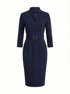 Elegant midi dress for women with a belt