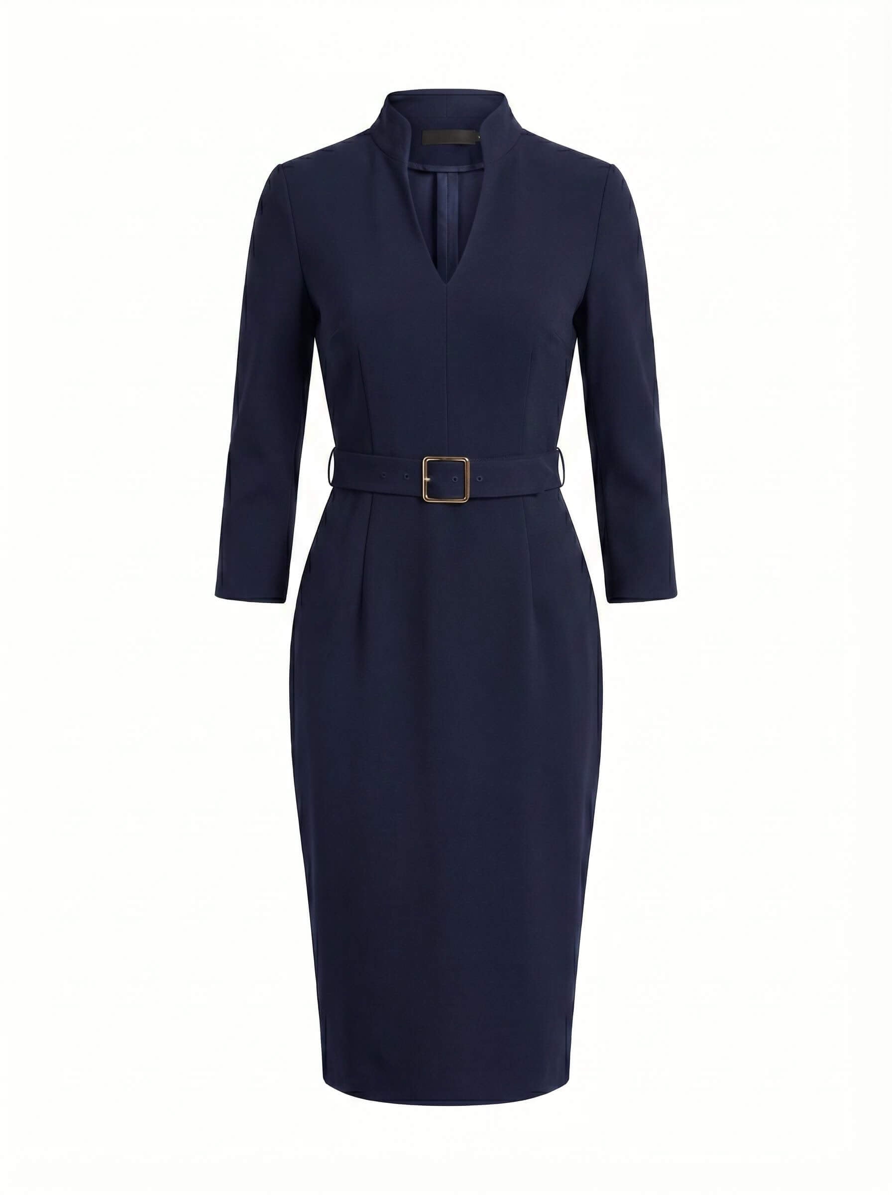 Elegant midi dress for women with a belt
