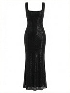 Women’s Embellished Square-Neck Evening Gown