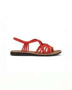 Women’s Flat Sandals- Braided Lace-Up