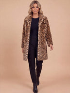 Women’s Leopard Print Faux Fur Coat