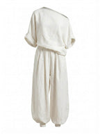 Women’s One-Shoulder Top and Tapered Trouser Set