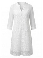 Women’s Embroidered Sheer Hem Mini Dress