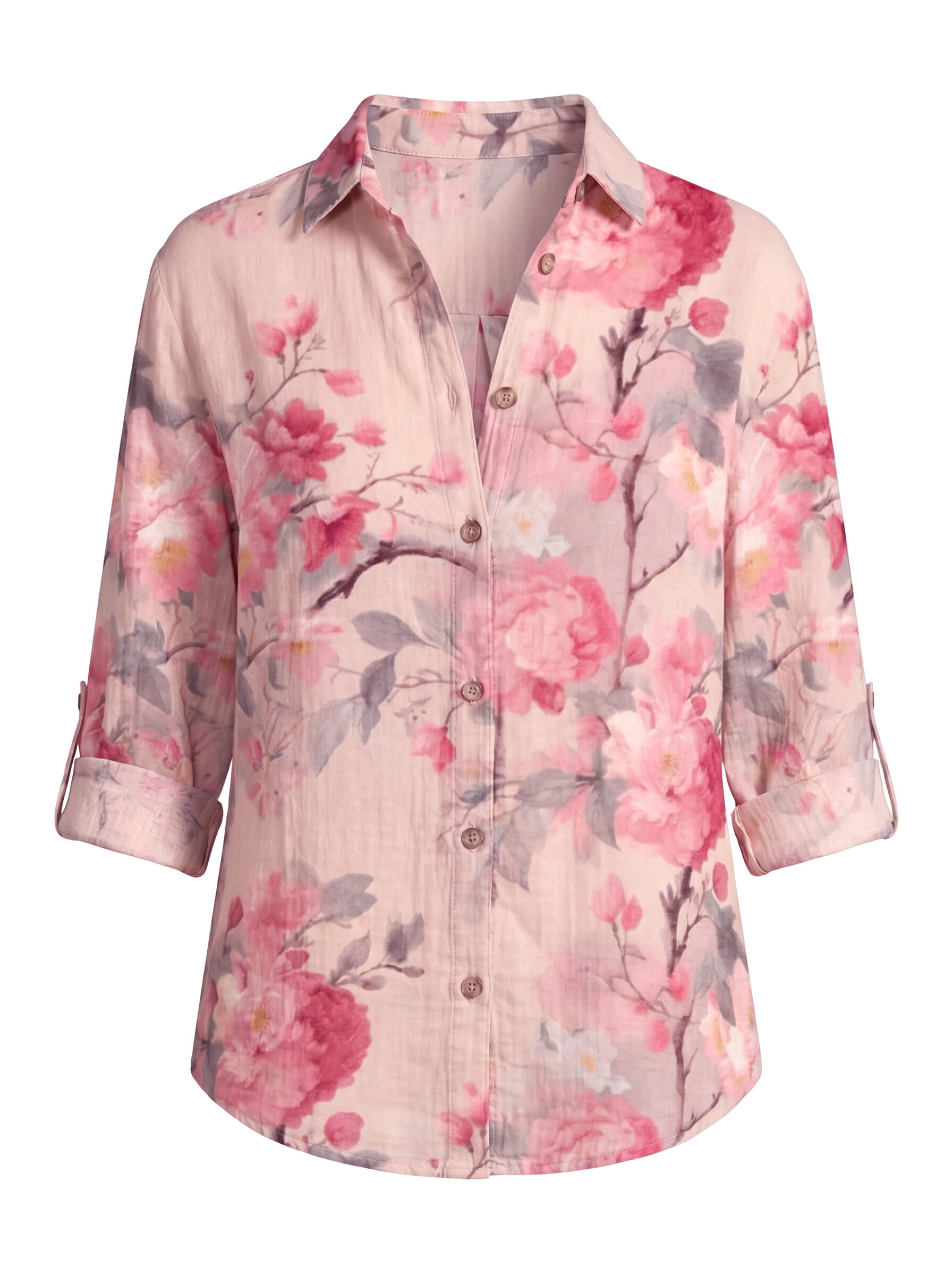 Women’s Floral Button-Up Blouse