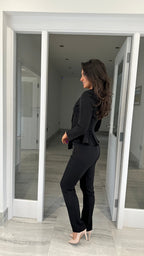 Claudia Peplum Suit – Black