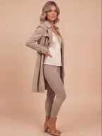 Women’s Double-Breasted Trench Coat with Wide Lapels