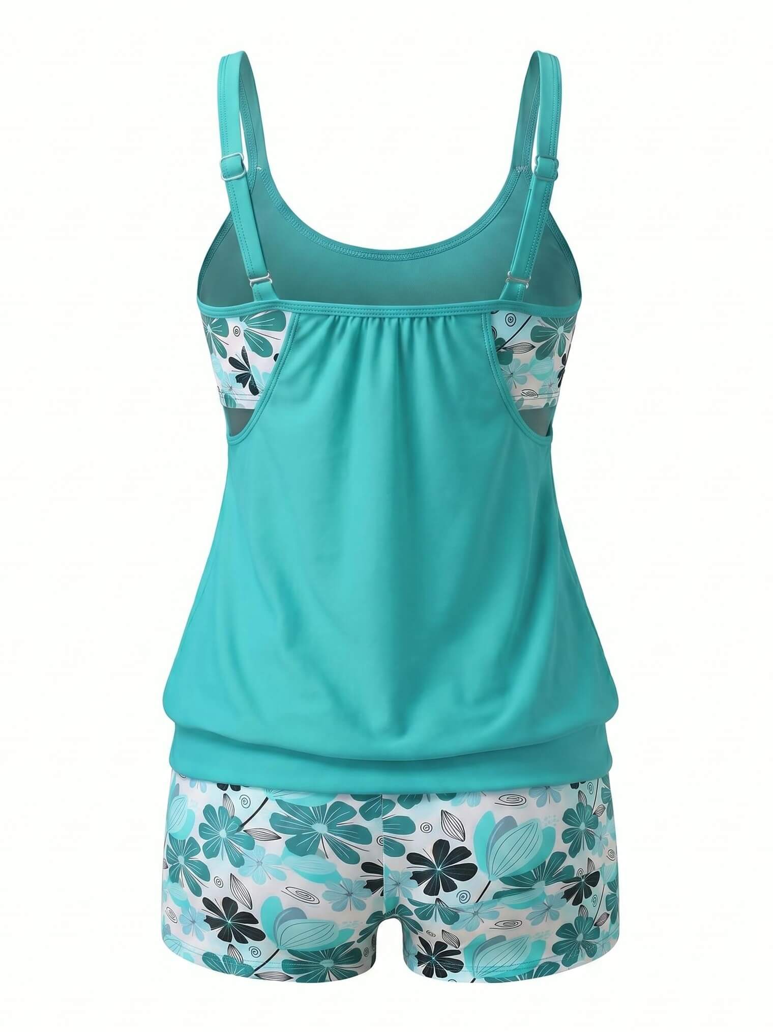 Women’s Floral Tankini Boyshort Bikini Set