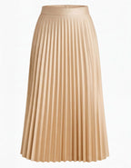 Women’s Pleated Satin Midi Skirt
