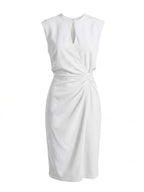 Women’s Sleeveless Keyhole Ruched Midi Dress