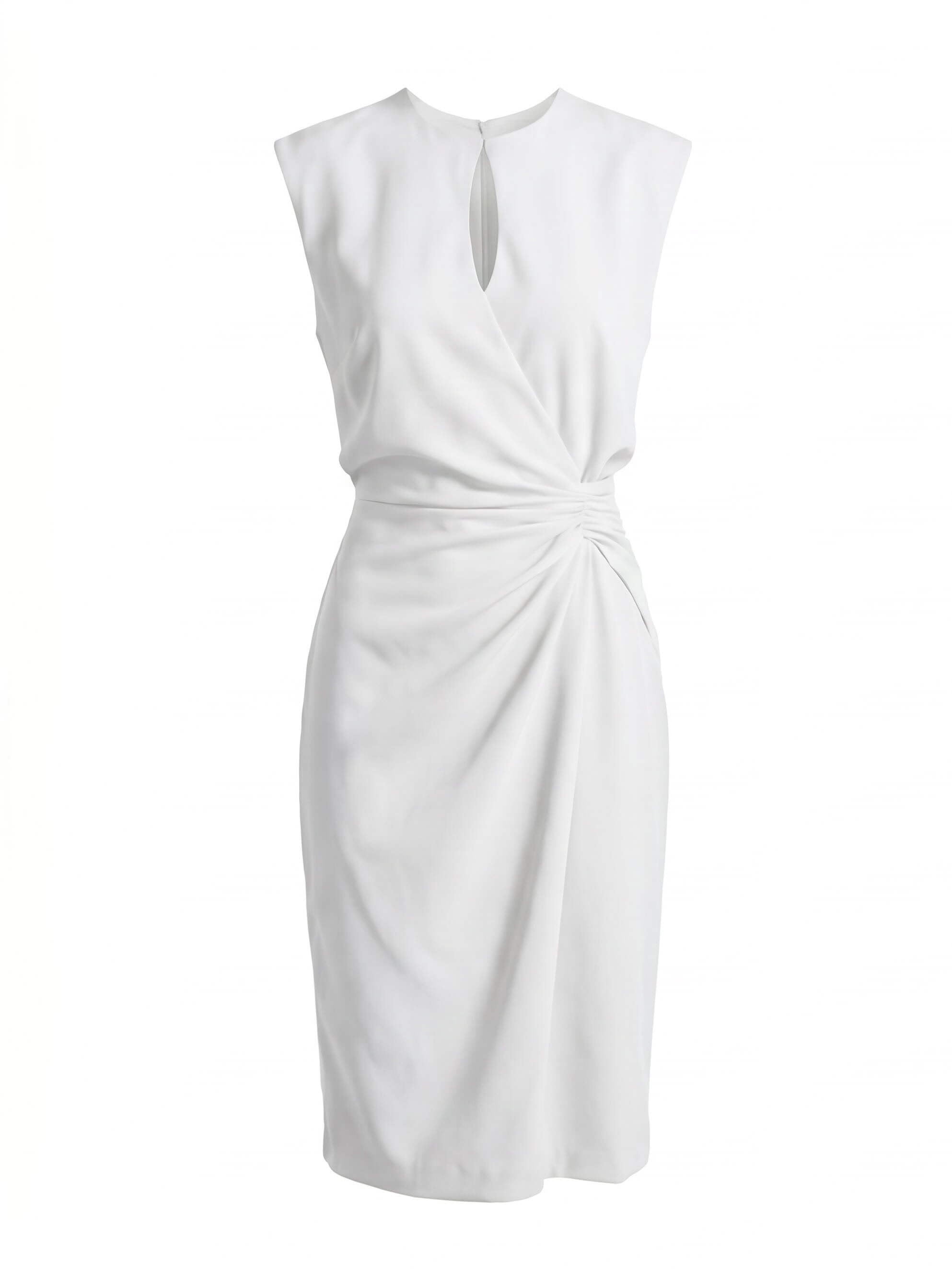 Women’s Sleeveless Keyhole Ruched Midi Dress