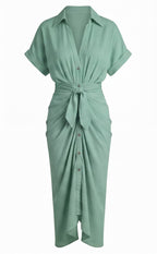 Women’s Ruched Midi Summer Dress
