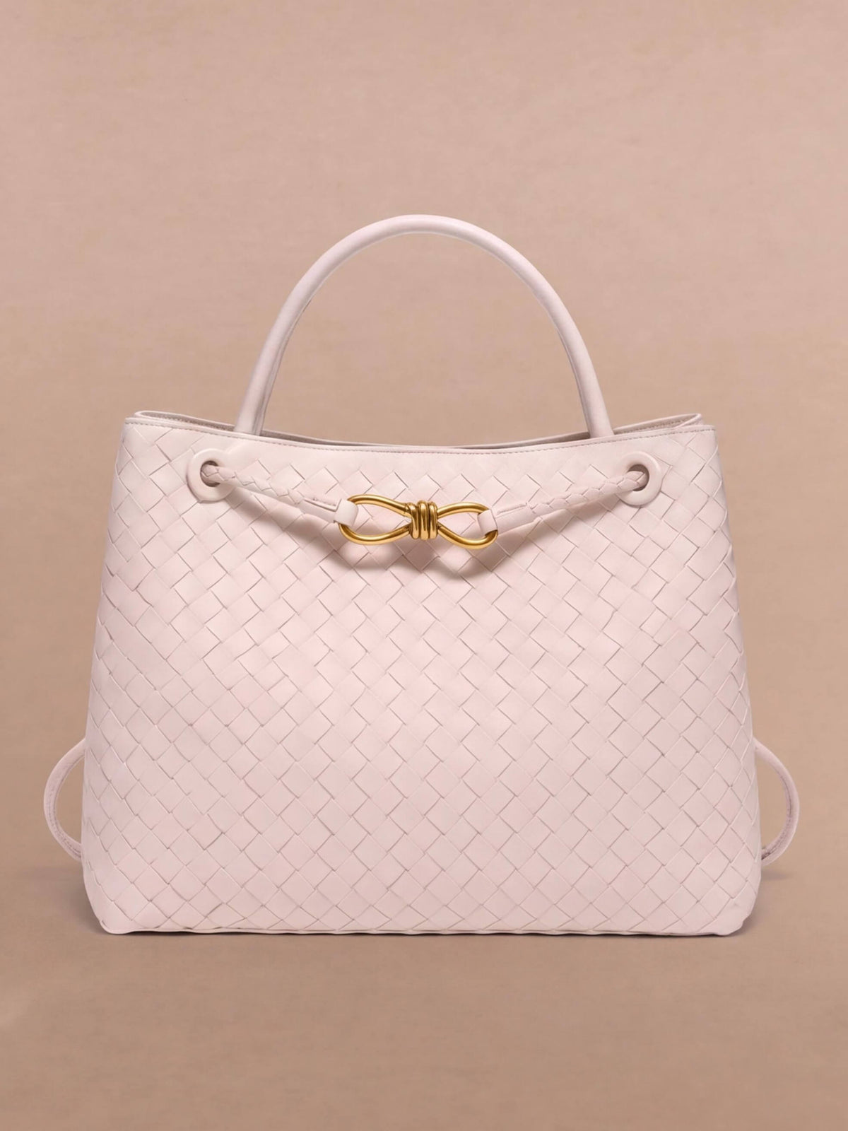Women’s Woven Handbag with Braided Handle Detail