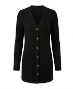 Women’s Elegant Knit Cardigan – Textured V-Neck & Light Stretch Comfort