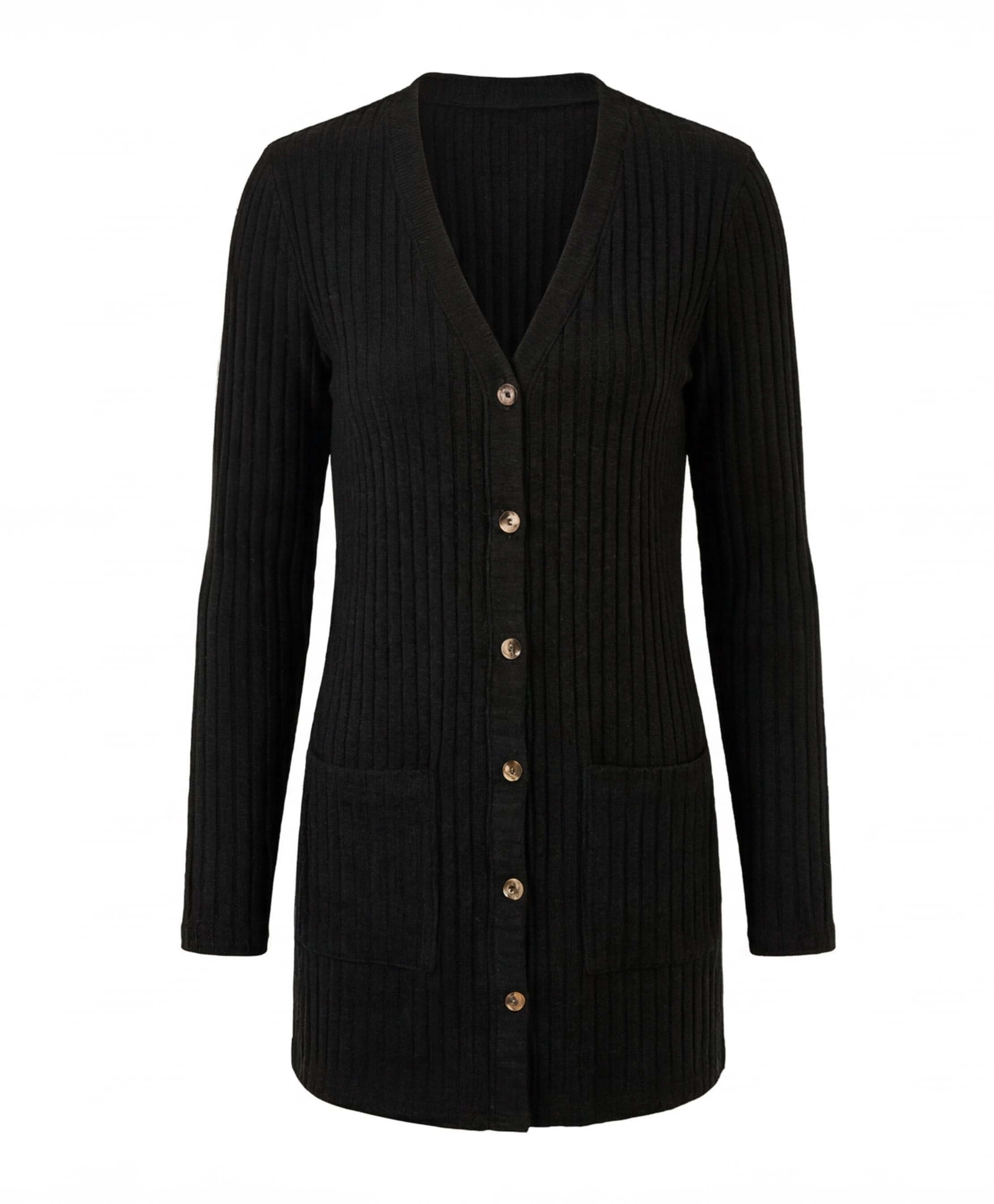 Women’s Elegant Knit Cardigan – Textured V-Neck & Light Stretch Comfort