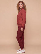 Women’s Quilted Bomber Jacket with Zip Front