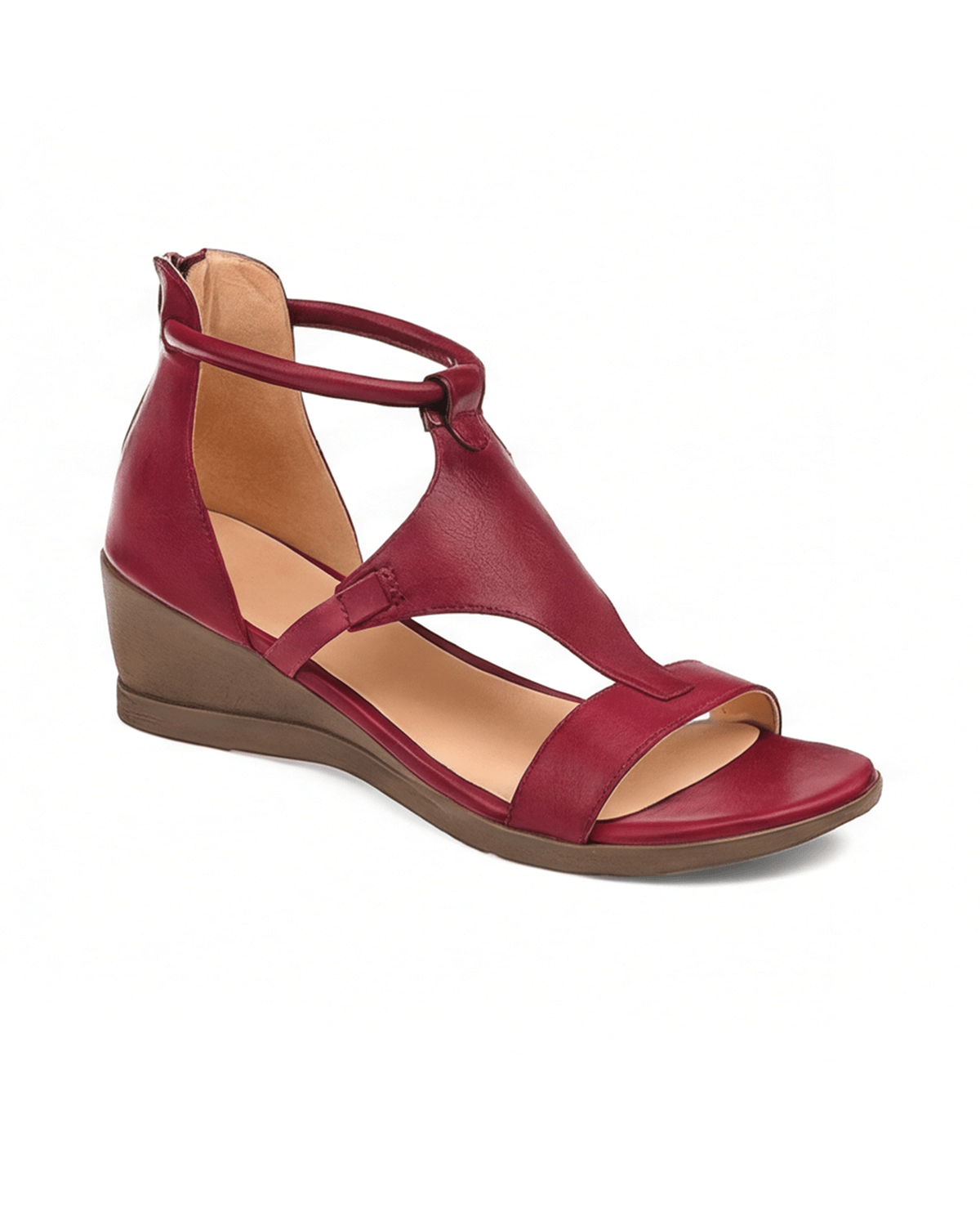 Women’s Wide Strap Ankle-Tie Wedge Sandals