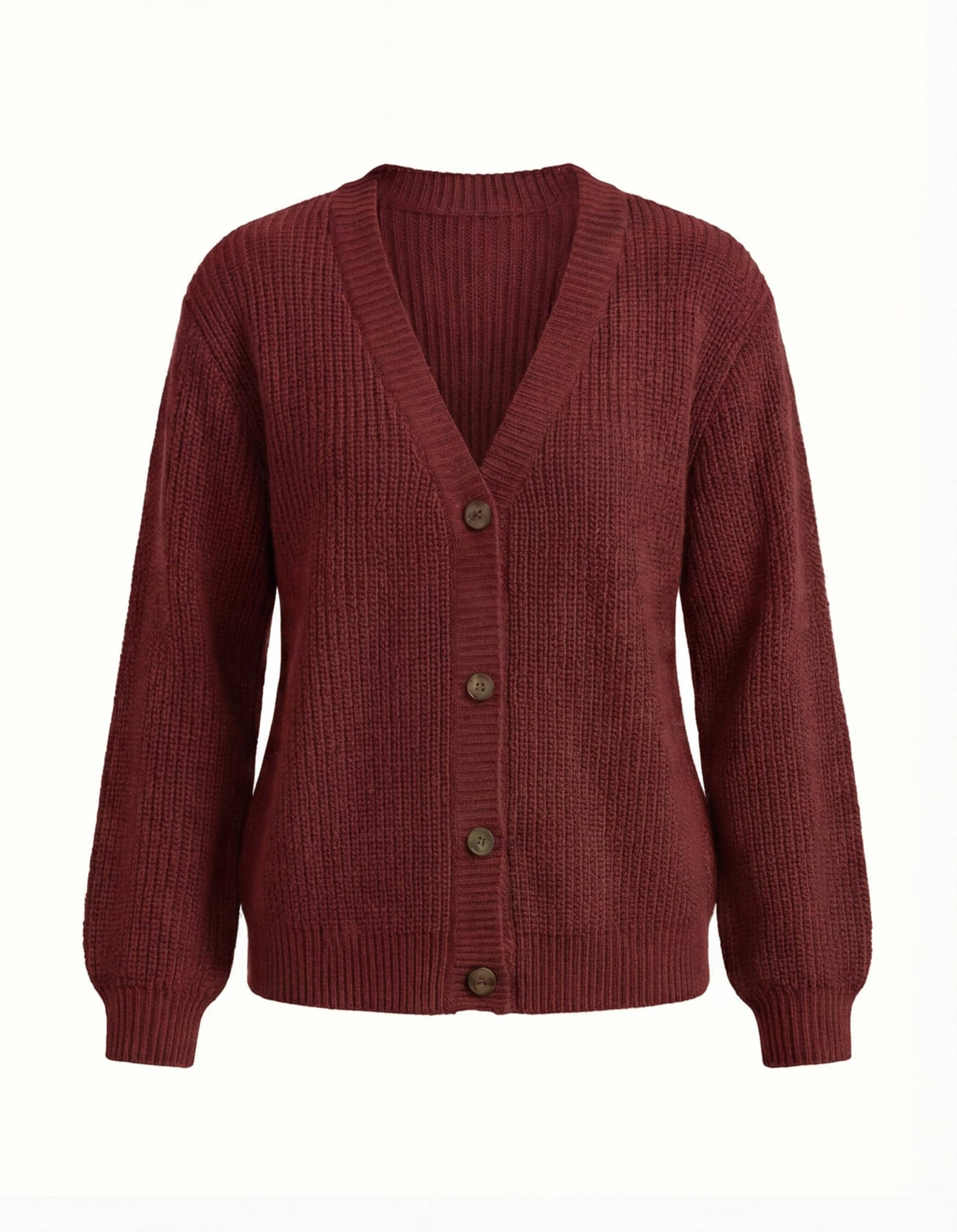 Women’s Elegant Knit Cardigan – Soft V-Neck & Mid-Stretch Comfort
