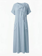 Women’s Bow Neck Pocket Maxi Dress