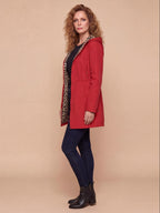 Women’s Hooded Utility Jacket with Animal-Print Trim